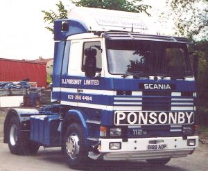 D.J. Ponsonby Ltd Scania R.360 Truck in 1985