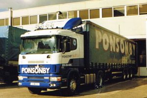 D.J. Ponsonby Ltd Scania R.420 Truck Loading in Brussells in 2000