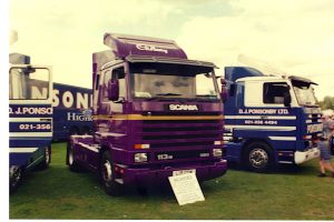 1988 D.J. Ponsonby Ltd Scania 4x2 Truck in Cadburys Livery during 1988